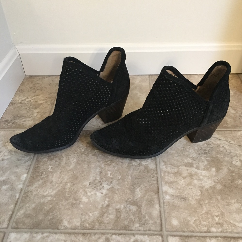 Lucky Perforated Black Booties